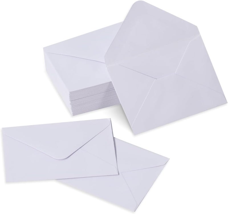 Keketer 100 Pack 4 x 2.75" Mini Envelopes 120GSM Gift Card White Envelopes Bulk Small Paper Gift Card Sleeves Greeting Card Business Card Brown Tiny Envelope Pockets for Card & Invitation - Image 1